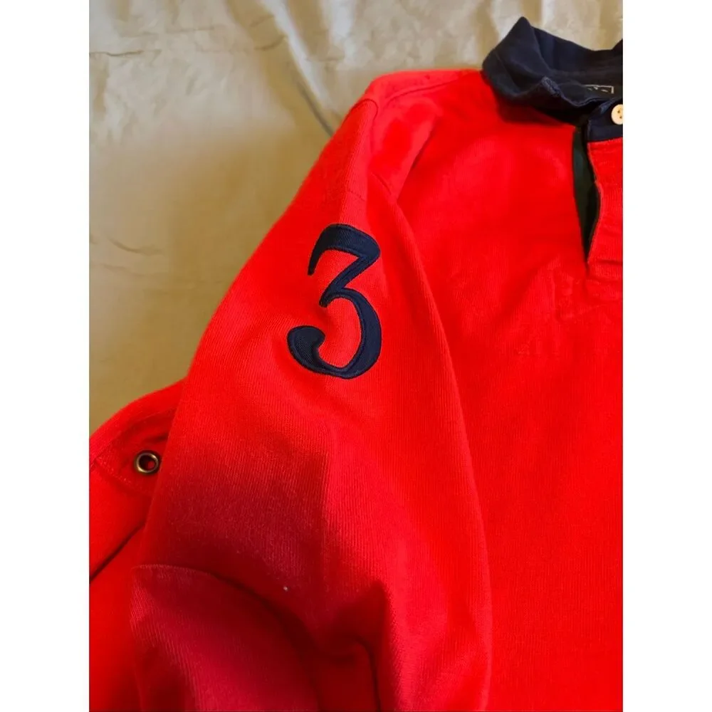 Polo Ralph Lauren Size Medium Rugby Orange Ref Flesh Pony Embroidered Vintage
